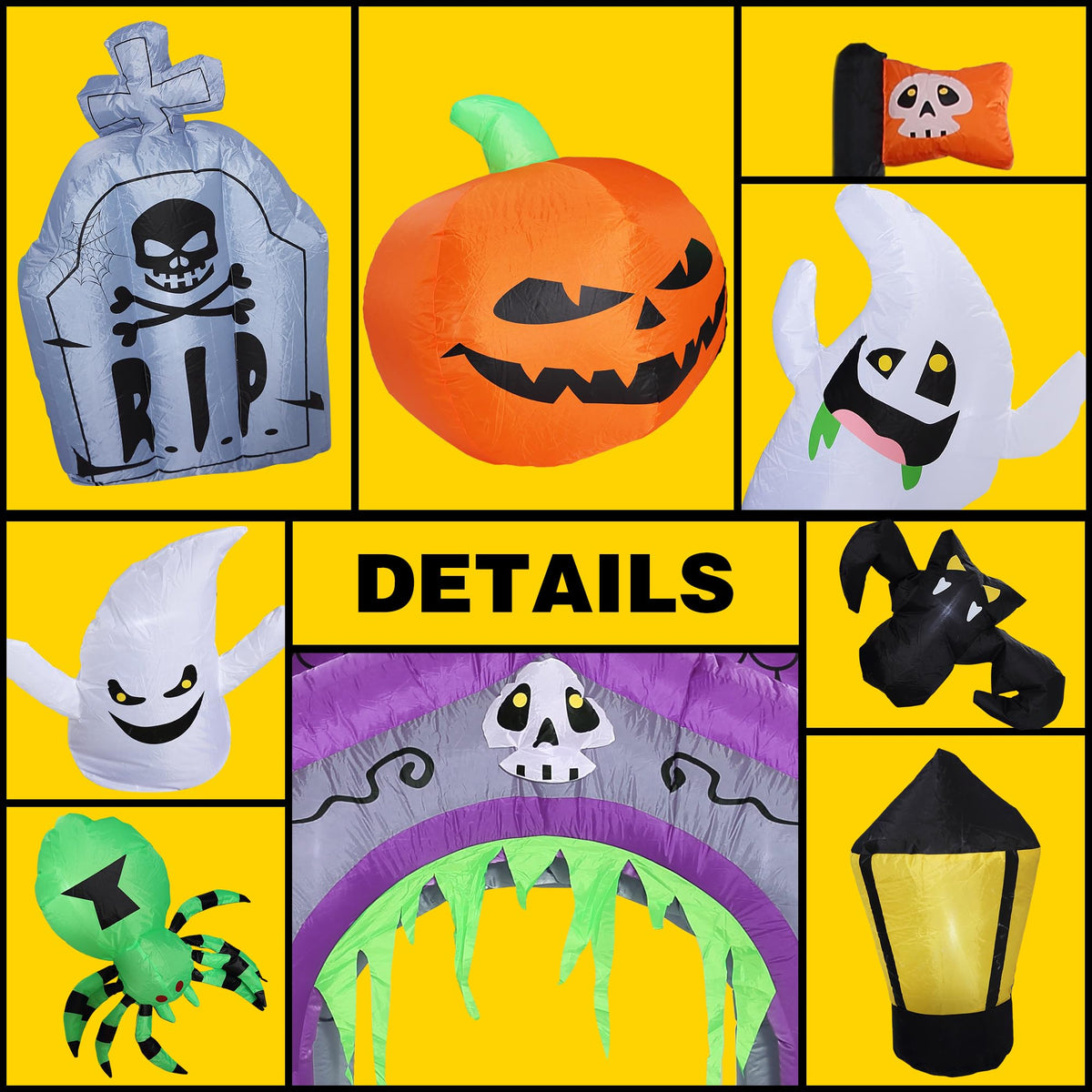 Giant 12.5 FT Halloween Inflatables Archway Outdoor Decorations Q1607