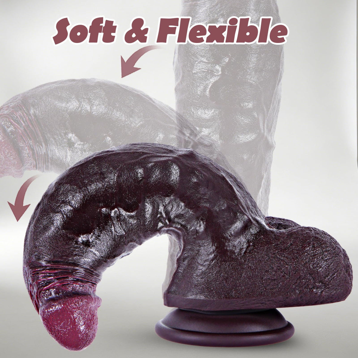 9.7" Dual Density Black Dildo with Suction Cup R31732