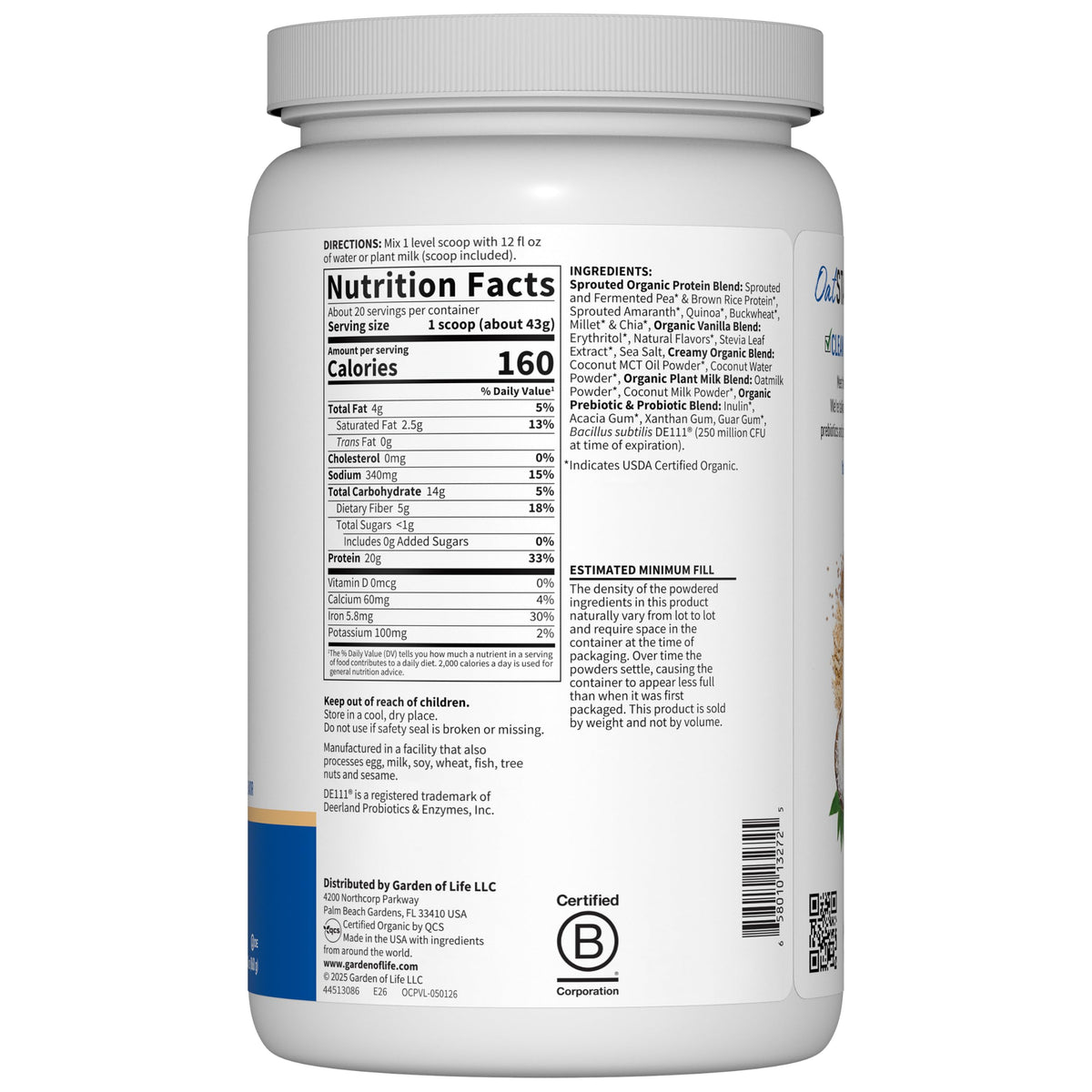 Vanilla Cookie Plant Protein Powder L834