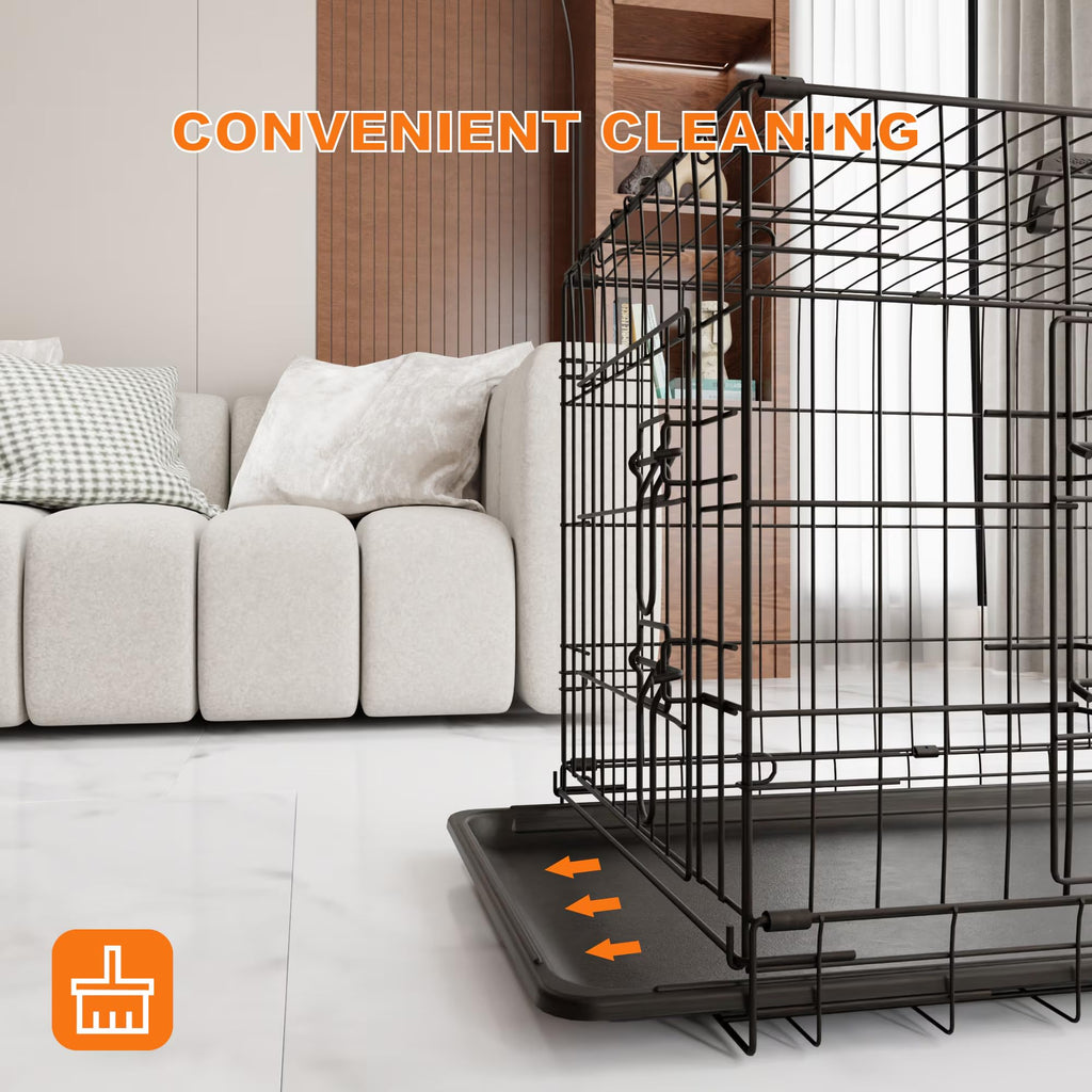 Foldable Metal Wire Dog Crate with Divider 48 Inch X666