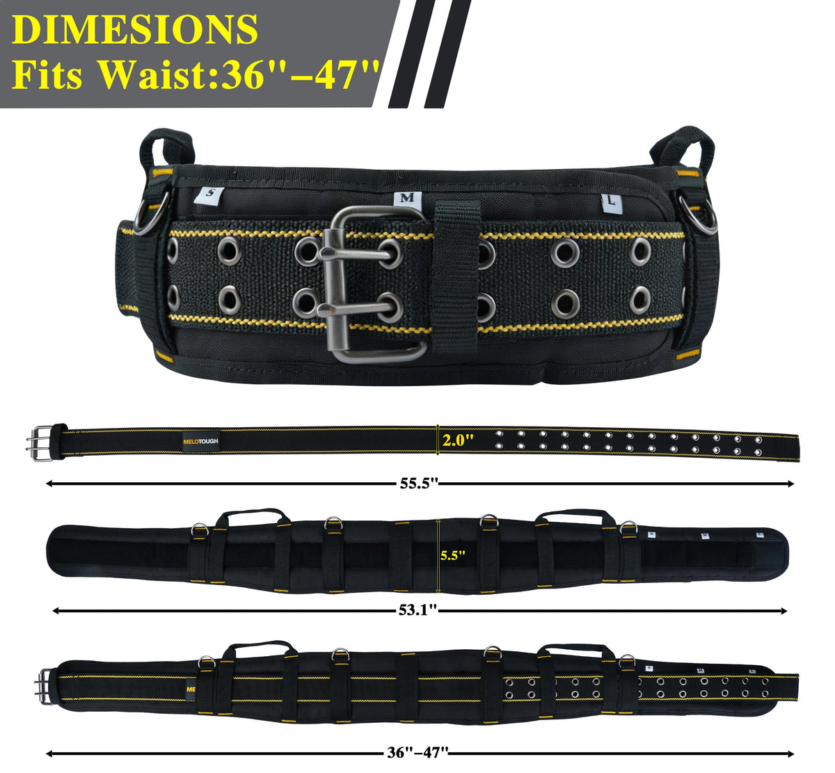 Padded Heavy Duty Work Belt with D Ring N5688
