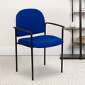 Navy Fabric Stackable Steel Side Chair U729