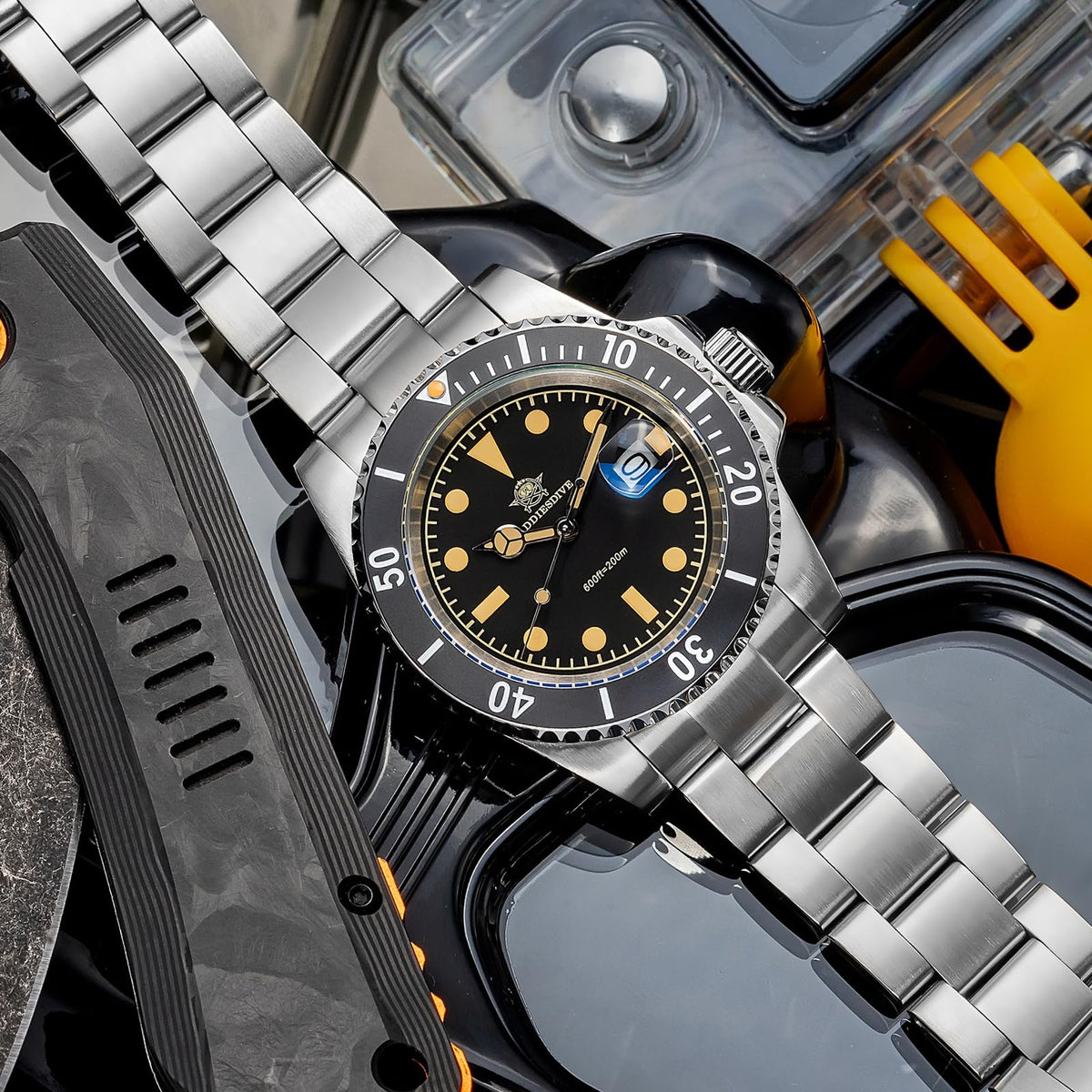 41MM Quartz Dive Watch Stainless Steel Bracelet M241