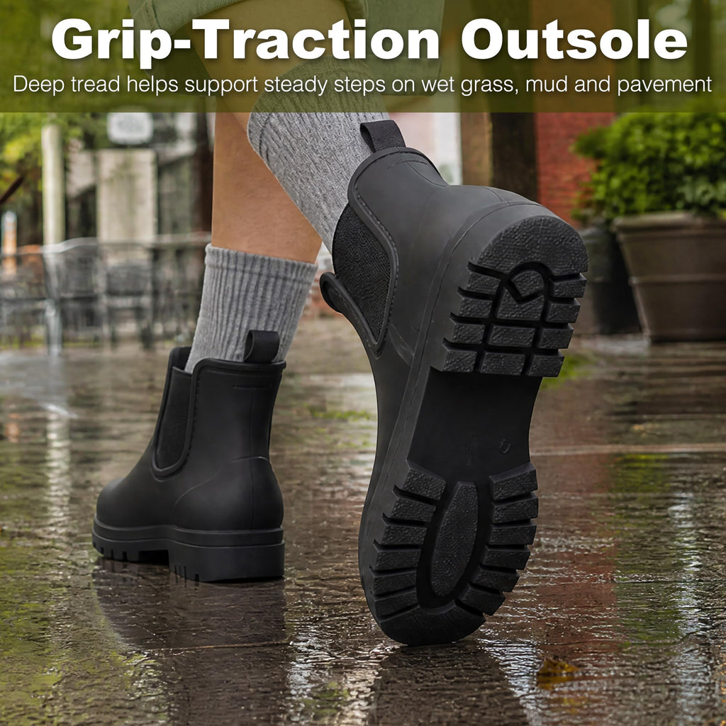 Short Waterproof Chelsea Ankle Rain Boots L916