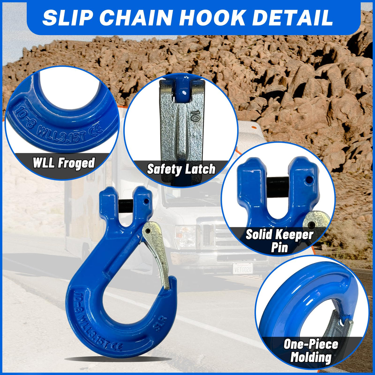 2 Pack 3/8" Heavy Duty Forged Clevis Slip Hook 6900Lbs X355943