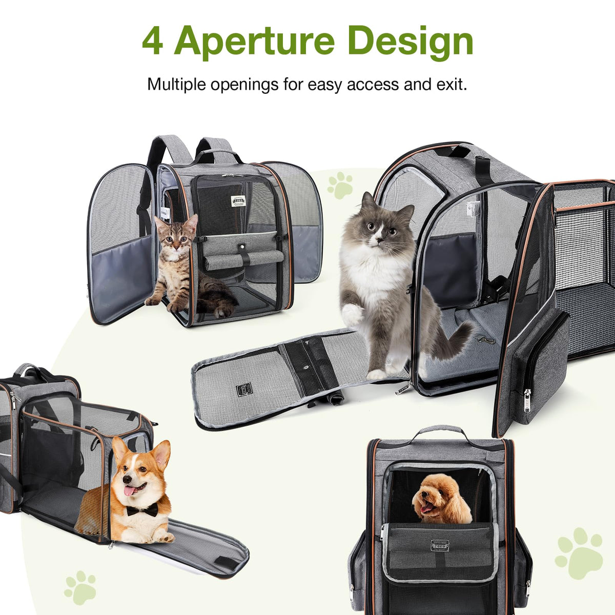 Expandable Cat Carrier Backpack with Sun Shade Q51306