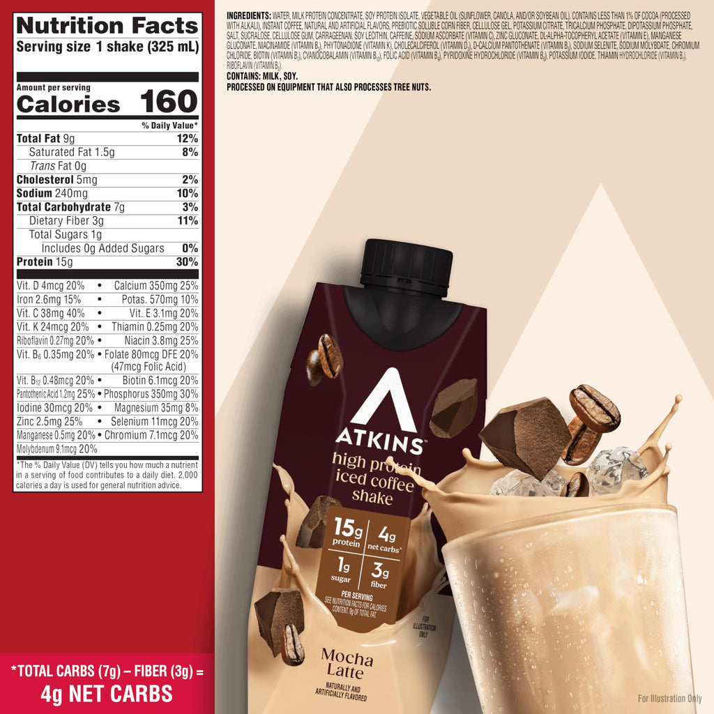 High Protein Mocha Latte Iced Coffee Shake, 12 Count M494649