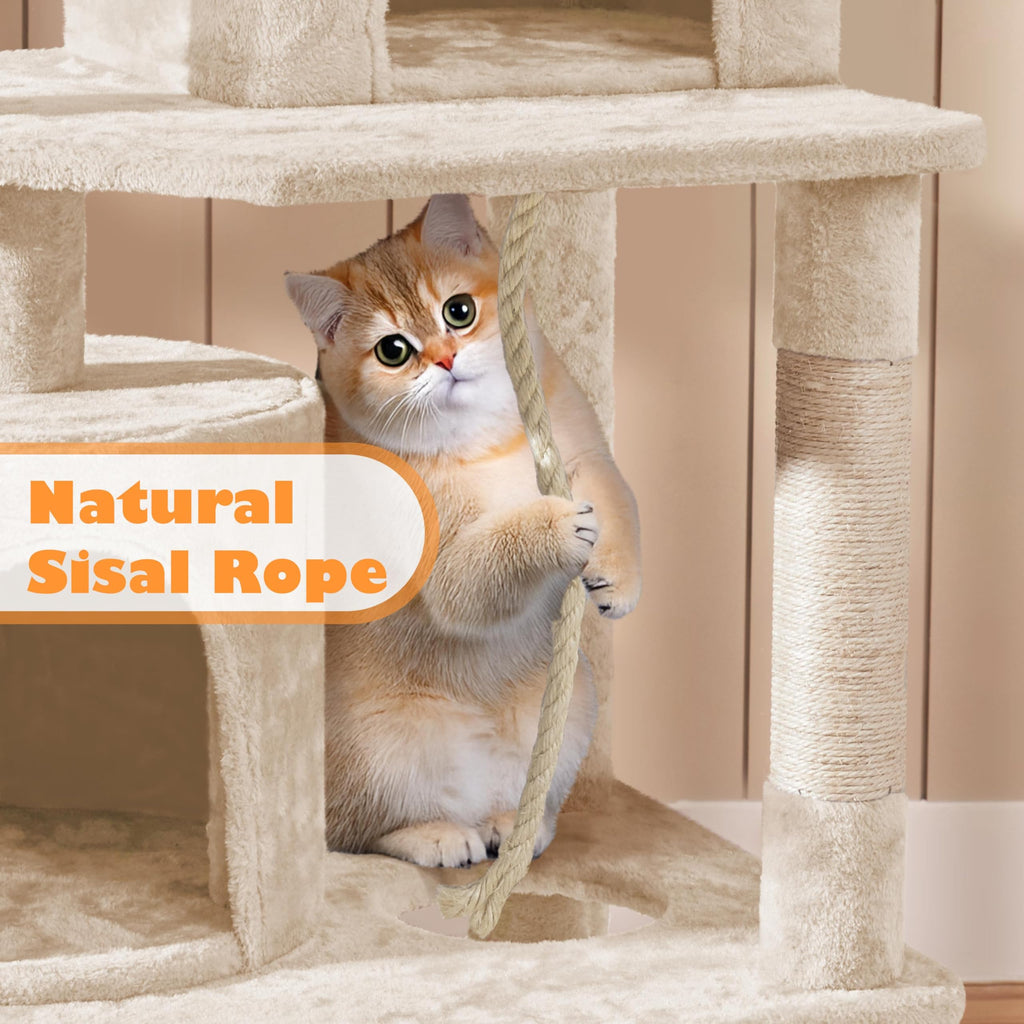 Beige 70.5in Multi-Level Cat Tree Y3125