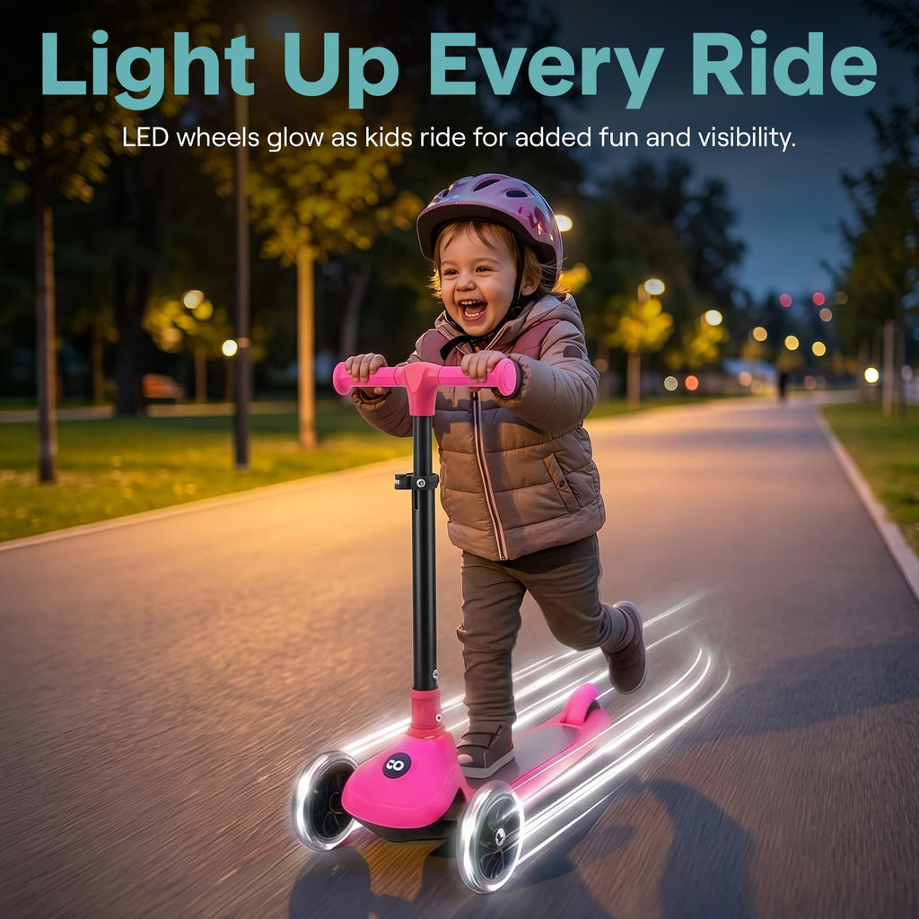 Adjustable 3 Wheel Kids Scooter with LED Wheels E652897