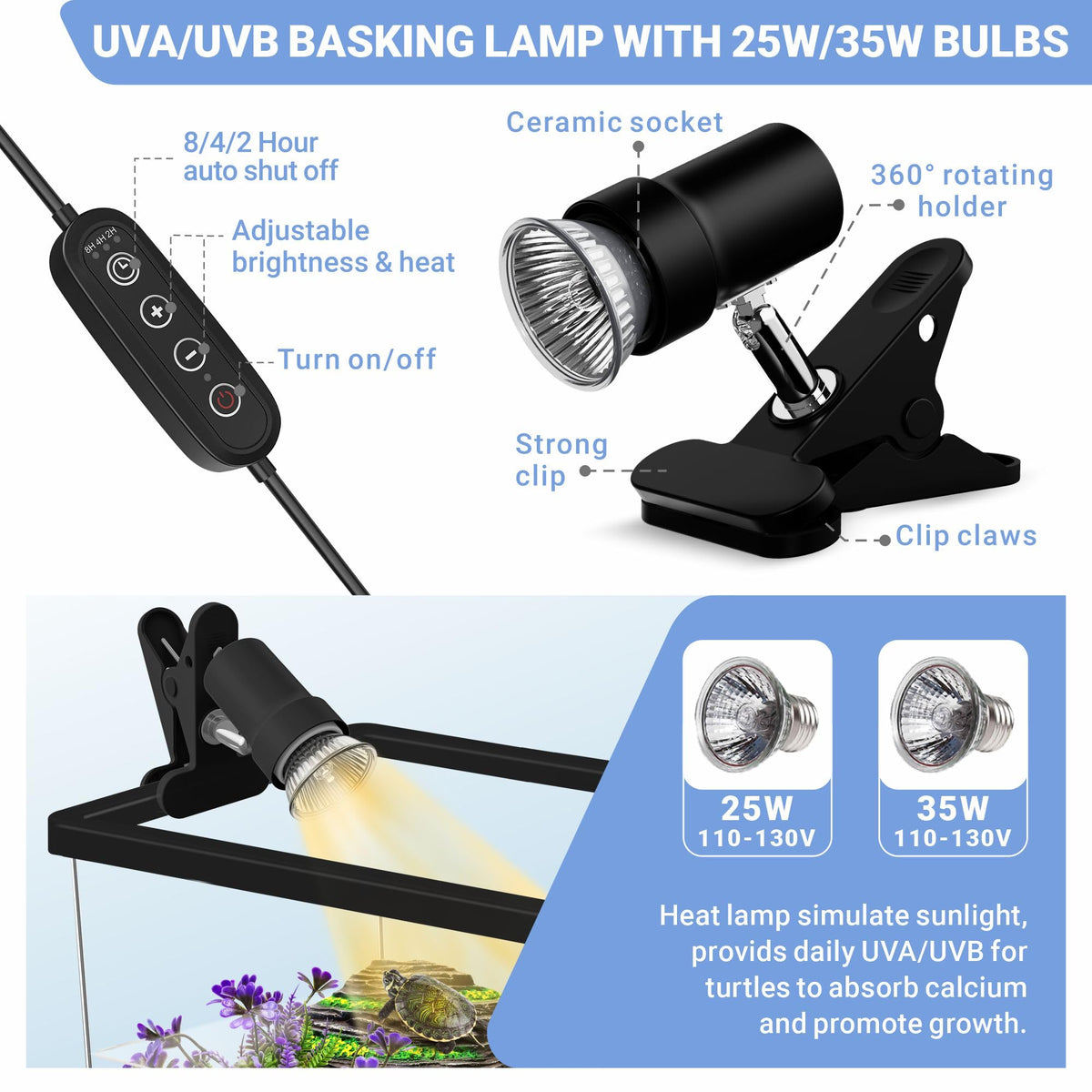 Mini Turtle Tank Kit with Adjustable Lamp and Lid K364836