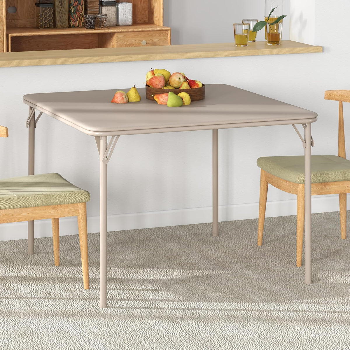Beige Folding Card Table Y63152