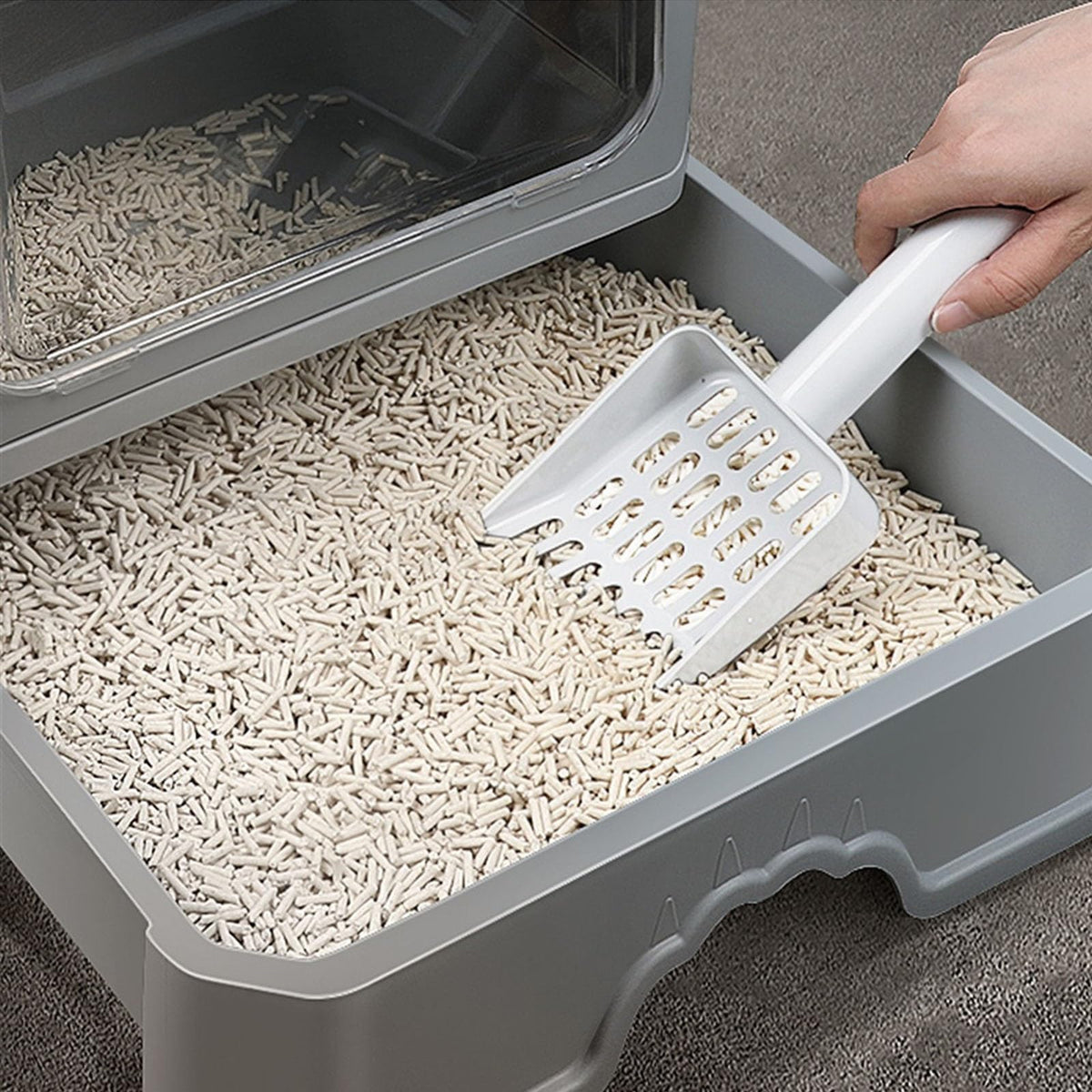 Foldable Enclosed Cat Litter Box with Lid E905