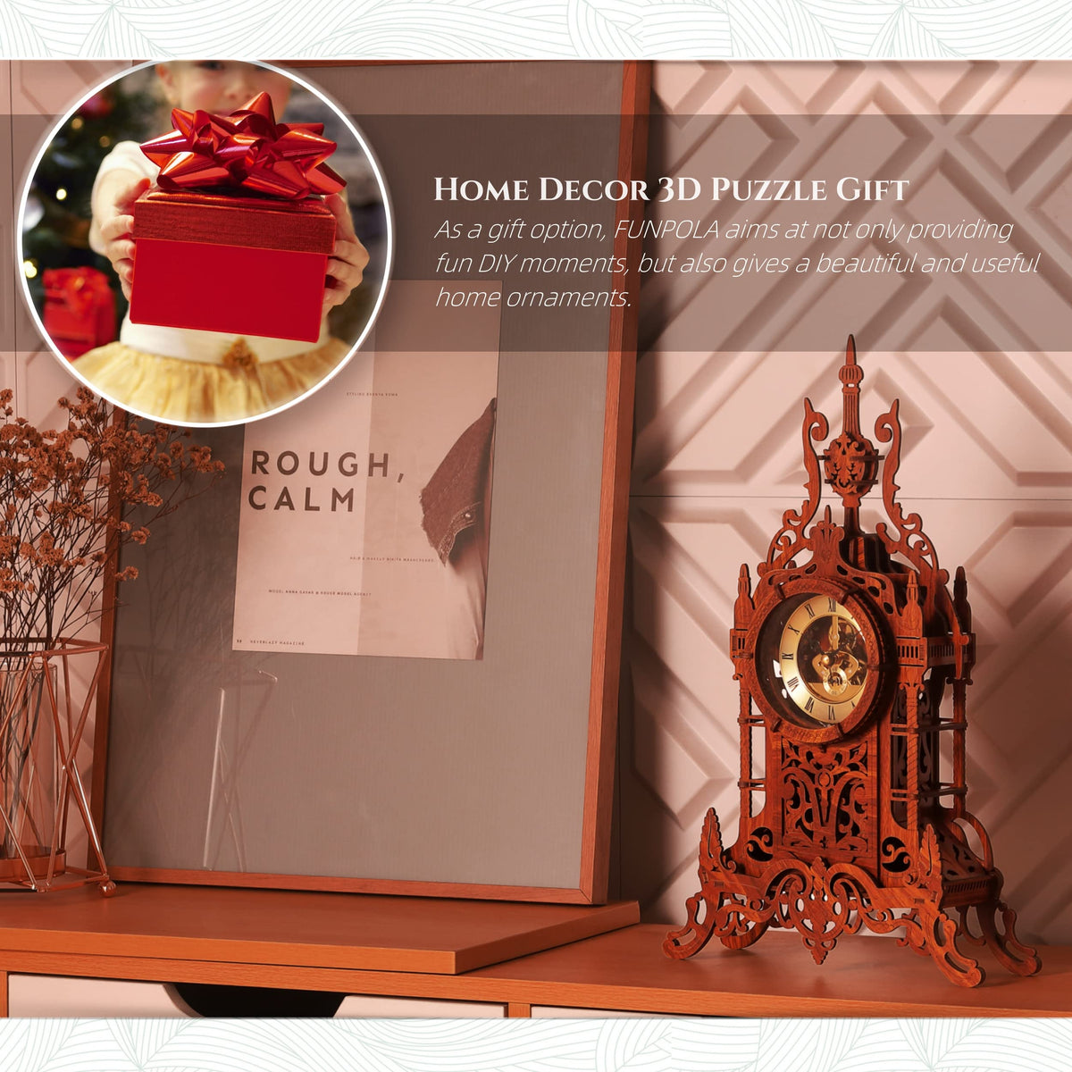 LED 3D Wood Puzzle Clock Tower C788675
