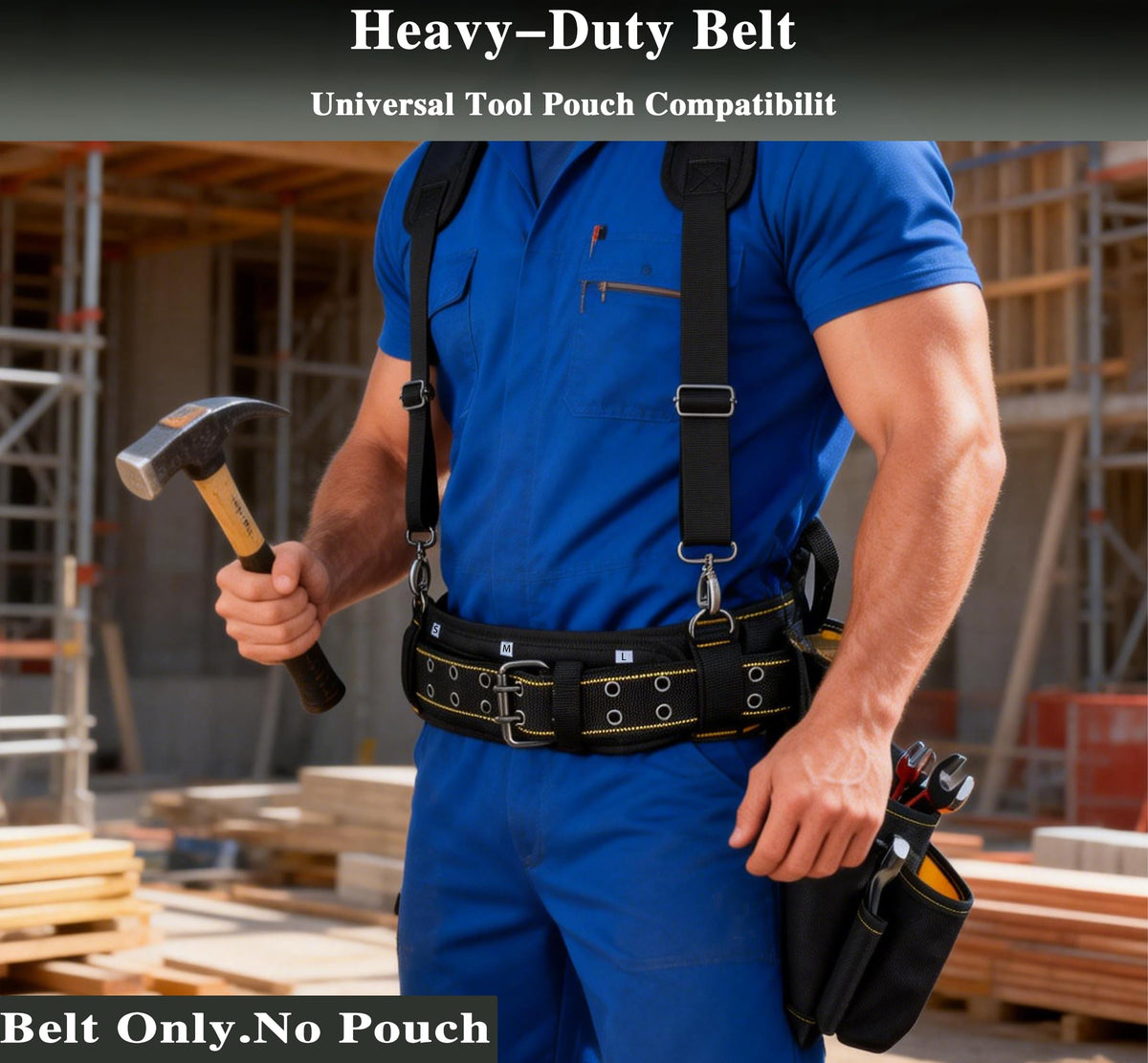 Padded Heavy Duty Work Belt with D Ring N5688