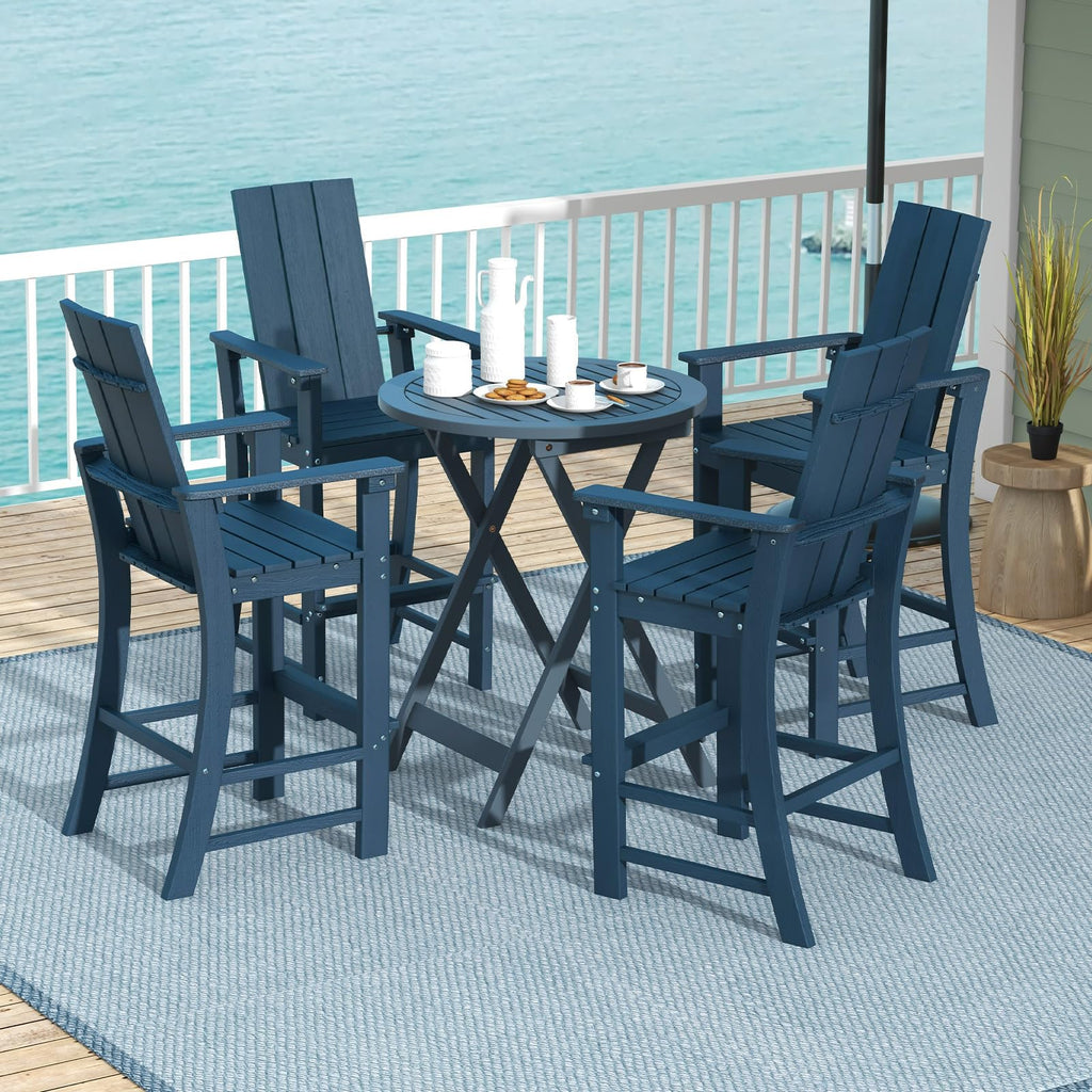 52” Tall HDPE Adirondack Chair Set of 4 Navy K157813
