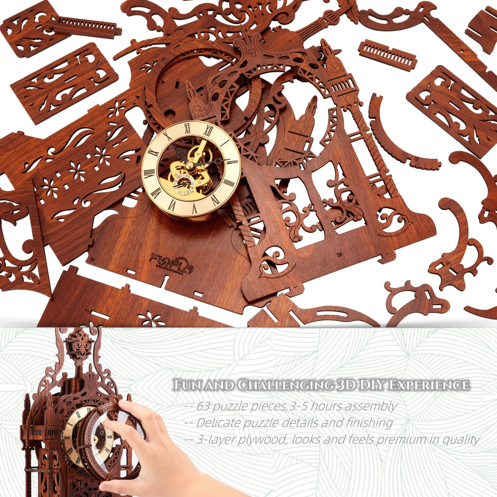 LED 3D Wood Puzzle Clock Tower C788675