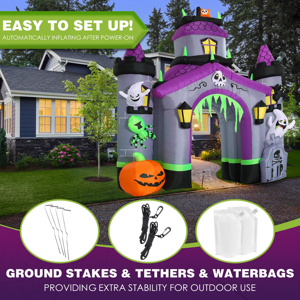 Giant 12.5 FT Halloween Inflatables Archway Outdoor Decorations Q1607