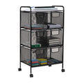 Black Rolling Cart with Drawers S388