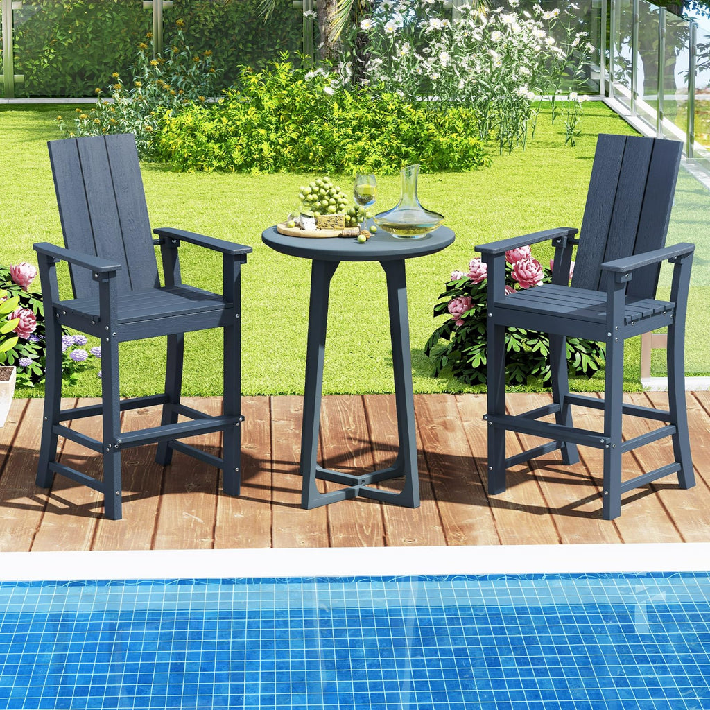 52” Tall HDPE Adirondack Chair Set of 4 Navy K157813