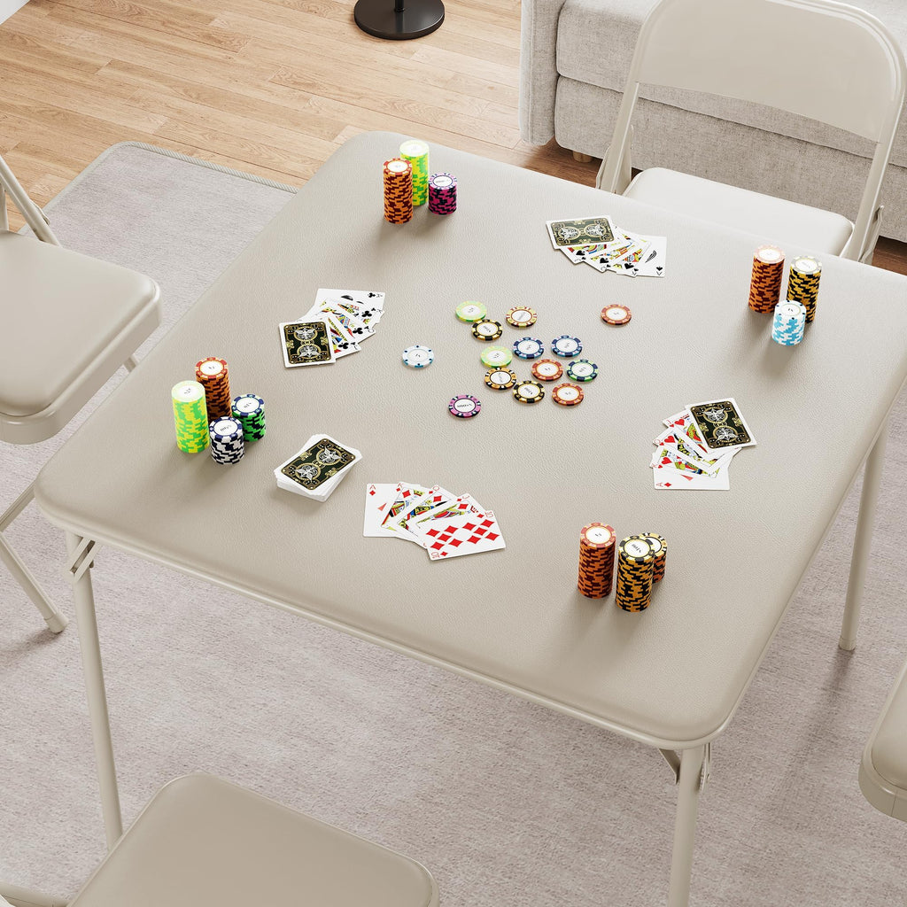 Beige Folding Card Table Y63152
