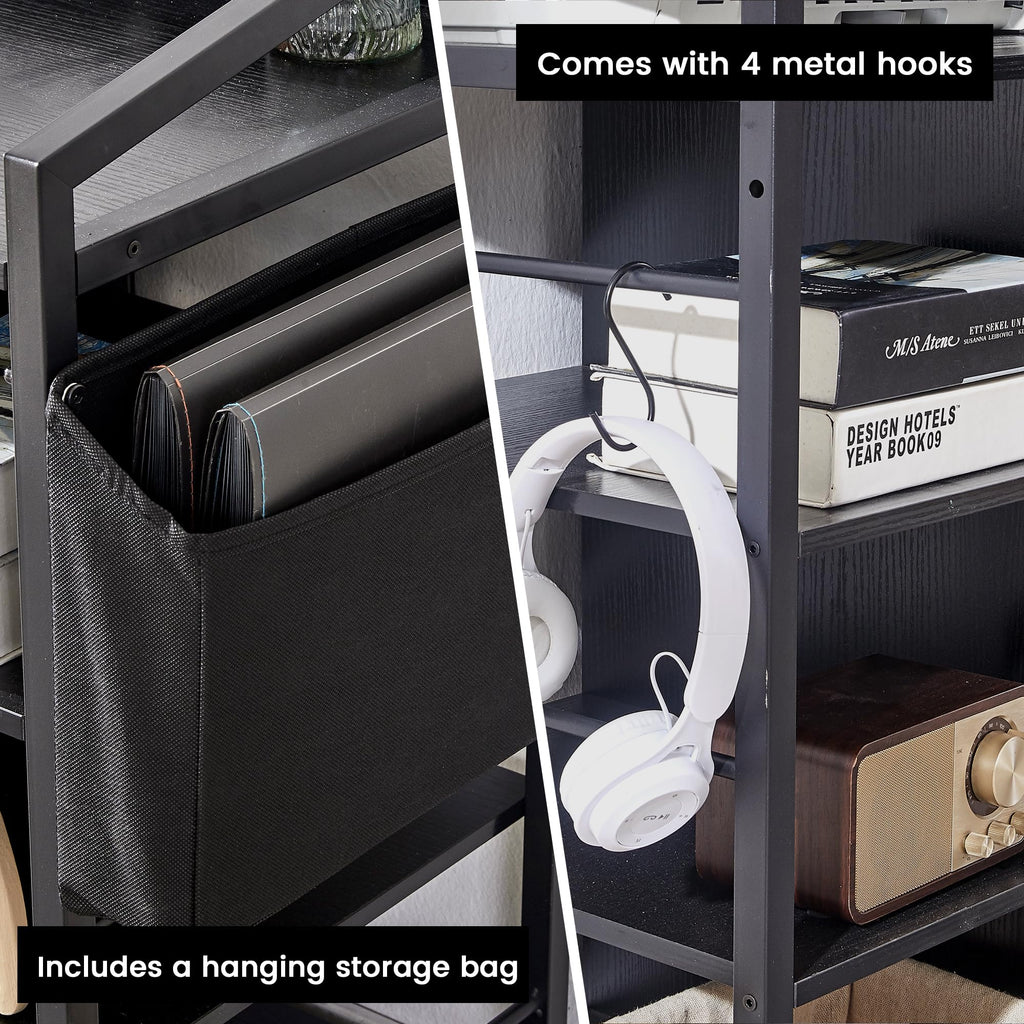 45" Black 2 Drawer File Cabinet with Lock and Power Outlet D8996